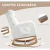 "HOMCOM" supamasis krėslas, supamoji kėdė, fotelis, aksomo išvaizdos slaugos kėdė, supamasis krėslas iki 120 kg, skirtas miegamajam, svetainei, kreminės baltos spalvos