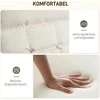 HOMCOM supamasis krėslas su atlošu, kojų atrama, poilsio krėslas su lino imitacija, fotelis, skaitymo kėdė svetainei, miegamajam, balkonui, kreminės baltos spalvos