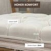 HOMCOM taburetė, minkštas suolas su lino išvaizda, kojų pagalvėlė su minkšta sėdyne, medinė koja, medinė otomano atrama kojoms, skirta svetainei, miegamajam, kreminė balta