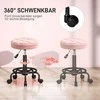 HOMCOM reguliuojamo aukščio kėdė su ratukais, besisukanti 360° kėdė 50-66 cm, darbo kėdė, biuro kėdė, kėdė biurui, salonui, masažui, SPA, rožinė