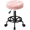 HOMCOM taburetė su ratukais, reguliuojamo aukščio 50-66 cm, besisukanti 360°, biuro taburetė, kėdė biurui, salonui, masažo kabinetui, spa, rožinė