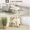 HOMCOM taburetė, taburetė su "Berber fleece" audiniu, minkšta taburetė, maksimali apkrova 120 kg, skirta svetainei, miegamajam, 60,5 x 45 x 38 cm, kreminės baltos spalvos