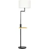 HOMCOM toršeras, pastatoma lempa su lentynėle, 40 W lempa su USB jungtimi, pastatomas šviestuvas, plienas, kreminė spalva, Ø40 x 168 cm, lemputė nepridedama