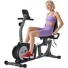 HOMCOM gulimas treniruoklis, dviratis treniruoklis su LCD ekranu, 8 lygių reguliuojamas magnetinis pasipriešinimas, iki 110 kg, plienas ir ABS