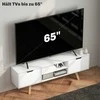 HOMCOM TV spintelė, TV staliukas, skirtas televizoriams iki 65 colių, žemas stalelis su 2 spintelėmis ir 2 lentynomis, TV spintelė svetainėje, 150 x 39 x 50 cm, balta