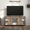HOMCOM TV spintelė, TV staliukas, skirtas televizoriams iki 60 colių, žemas staliukas su 2 spintelėmis ir 2 lentynomis, TV spintelė svetainėje, 120 x 40 x 54 cm, rudos spalvos