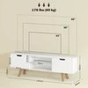 HOMCOM TV spintelė, TV staliukas, skirtas televizoriams iki 65 colių, žemas stalelis su 2 spintelėmis ir 2 lentynomis, TV spintelė svetainėje, 150 x 39 x 50 cm, balta
