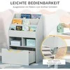 HOMCOM vaikiška knygų lentyna su stalčiumi, 3 atviromis ir 2 uždaromis lentynomis, daiktadėžė vaikų kambariui, žaidimų kambariui, pilka, 60 x 29,9 x 90 cm