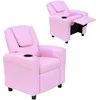 HOMCOM vaikiška sofa su atlošimo funkcija, fotelis vaikams 3–6 metų, rožinė, su puodelių laikikliu, 62x56x69cm