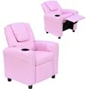 HOMCOM vaikiška sofa atlenkiama funkcija vaikiškas fotelis 3-6 metų rožinis puodelio laikiklis 62x56x69cm