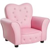 Homcom Vaikiška sofa princesės širdelės formos rožinis vaikiškas fotelis, jauki vaikų kambario sofa, L59xŠ41,5xH49cm