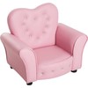 Homcom Vaikiška sofa princesės širdelės formos rožinis vaikiškas fotelis, jauki vaikų kambario sofa, L59xŠ41,5xH49cm