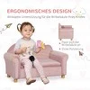 Vaikiška sofa HOMCOM su daiktadėže, rožinė, neaustinis audinys, dvivietė, 3-5 metai, 84x41,5x48,5cm