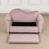 HOMCOM Vaikiška sofa su daiktadėže Rausva vilnonė dvivietė 3-5 metų 84x41.5x48.5cm
