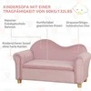 Vaikiška sofa HOMCOM su daiktadėže, rožinė, neaustinis audinys, dvivietė, 3-5 metai, 84x41,5x48,5cm