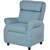HOMCOM Vaikiška sofa Vaikiška sofa su reguliuojamu atlošais ir atramomis kojoms, mėlyna, skirta 3-5 metų vaikams, 58x53x70cm