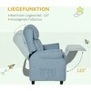 Vaikiška sofa HOMCOM, vaikiška kėdutė su reguliuojama atlošimo funkcija ir pakoja, mėlyna, 3–5 metų vaikams, 58x53x70 cm