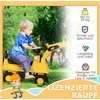HOMCOM sėdimas ekskavatorius, paspiriamas automobilis su kaušu ir garsiniu signalu, vaikams nuo 12 mėnesių, geltona+juoda, 85x27,5x47,5 cm