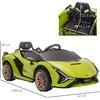HOMCOM Vaikiškas elektrinis automobilis, 12V vaikiška transporto priemonė su 2.4G nuotolinio valdymo pulteliu, MP3 USB, garso signalas, elektrinė transporto priemonė su LED žibintais, 5 taškų saugos diržas, 3-5 km/val., skirta 3-5 metų vaikams, žalias