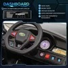 Homcom Vaikiškas elektrinis automobilis su 2,4 G nuotolinio valdymo pulteliu, su saugos diržu, muzika, garso signalu, žibintais, iki 5 km/val.