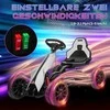 Vaikiškas elektrinis kartingas HOMCOM, 12 V, 3–5 km/h, drifto kartas su 2 reguliuojamais režimais, saugos diržu, vairu, vaikiška transporto priemonė 3–8 metų vaikams, baltas