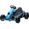 HOMCOM Vaikiškas elektrinis kartingas 24 V drifto kartingas su lėtuoju startu, muzika, garso signalu ir saugos diržu, vaikiška transporto priemonė 8-12 metų vaikams, mėlyna