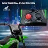 HOMCOM Vaikiškas elektrinis motociklas, 6V vaikiškas motociklas su garso signalu, įjungiama muzika, vaikiška transporto priemonė, 3km/h, 3-6 metų, žalias