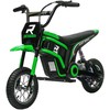 HOMCOM vaikiškas elektrinis motociklas, 12 V vaikiškas motociklas su garsiniu signalu, žibintu, transporto priemonė vaikams su pasukama greičio rankena, 8-16 km/val., 8-12 metų vaikams, žalias | Aosom