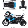 Homcom Vaikiškas elektrinis motociklas 6V Elektrinis triratis su 3 muzikos režimais 2,5 km/h