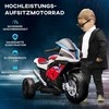 HOMCOM vaikiškas elektrinis motociklas, 6V vaikiška transporto priemonė, elektrinis triratis su 3 muzikos režimais, 2,5 km/val., nuo 18 mėnesių, PP metalas, raudonas