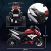 HOMCOM vaikiškas elektrinis motociklas, 6V vaikiška transporto priemonė su muzika ir žibintais, skirta 3–5 metų vaikams, plastikas ir metalas, juoda ir raudona spalvos, 3 km/h