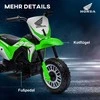 HOMCOM Vaikiškas elektrinis motociklas, 6V vaikiškas motociklas su garso signalu, įjungiama muzika, vaikiška transporto priemonė, 3km/h, 3-6 metų, žalias