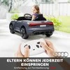 HOMCOM vaikiškas elektromobilis 12V su 2,4 GHz nuotolinio valdymo pulteliu, 2 varikliais, 4 amortizuotais ratais, garsiniu signalu, priekiniais žibintais, muzika, švelnaus starto funkcija, pagalbiniais ratukais, 3-5 metams, pilkas