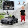 HOMCOM vaikiškas elektromobilis 12V, su 2,4 GHz nuotolinio valdymo pultu, 2 varikliai, vaikiškas automobilis su 4 amortizuotais ratais, garsiniu signalu, priekiniais žibintais, muzika, švelniu paleidimu, pagalbiniu ratu, skirtas 3-5 metų vaikams, pilkas