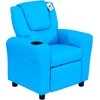 HOMCOM Vaikiškas fotelis su atsilenkimo funkcija Mini sofa 3-6 metų vaikams, mėlynos spalvos, su įmontuotu puodelio laikikliu, 62x52x69 cm