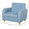 HOMCOM Vaikiškas fotelis Vaikiška sofa su storo putplasčio ir sėdynės pagalvėle, neslystančiomis kojelėmis, mėlyna, 49x45x44,5 cm