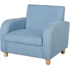 HOMCOM Vaikiškas fotelis Vaikiška sofa su storo putplasčio ir sėdynės pagalvėle, neslystančiomis kojelėmis, mėlyna, 49x45x44,5 cm