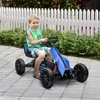 Homcom Vaikiškas kartingas su reguliuojama sėdyne, pedalinė transporto priemonė su rankiniu stabdžiu, keturratis 3-8 metų vaikams