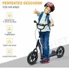HOMCOM Vaikiškas paspirtukas su galiniu stabdžiu, reguliuojamo aukščio paspirtukas, juodos spalvos, plieno ir EVA paspirtukas