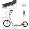 HOMCOM Vaikiškas paspirtukas su stabdžiais 16/12 colių paspirtukas pedalinis paspirtukas miesto paspirtukas vaikų paspirtukas kickboard 5+ metų vaikams rožinis 135 x 58 x 92-100 cm