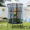 Vaikiškas batutas HOMCOM Ø163,5 cm, vidaus batutas su apsauginiu tinklu, kraštų apdaila ir elastine virve, iki 50 kg, 3-10 metų vaikams, mėlynas