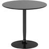 HOMCOM valgomasis stalas 2 žmonėms, apvalus stalviršis Ø80 cm, MDF ir plienas, neslystantis, juodas, 75A cm