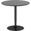 HOMCOM valgomasis stalas 2 žmonėms, apvalus stalviršis Ø80 cm, MDF ir plienas, neslystantis, juodas, 75A cm