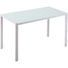 HOMCOM Valgomasis stalas, virtuvės stalas, didelis stalas, modernaus dizaino, 120 cm x 60 cm x 75 cm, Balta