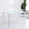 HOMCOM Valgomasis stalas, virtuvės stalas, didelis stalas, modernaus dizaino, 120 cm x 60 cm x 75 cm, Balta