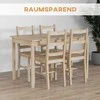 HOMCOM valgomojo komplektas 5 dalių valgomojo stalas 4 kėdės valgomojo komplektas erdvę taupantis stačiakampis medžio masyvo natūralus