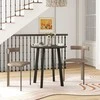 HOMCOM Valgomojo stalas Apvalus virtuvės stalas Šoninis stalas Valgomojo stalas su nuožulniomis kojomis virtuvei Valgomasis kambarys Svetainė Modernus dizainas Juoda 72 x 72 x 75 cm