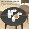 HOMCOM Valgomojo stalas Apvalus virtuvės stalas Šoninis stalas Valgomojo stalas su nuožulniomis kojomis virtuvei Valgomasis kambarys Svetainė Modernus dizainas Juoda 72 x 72 x 75 cm