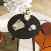 HOMCOM Valgomojo stalas Apvalus virtuvės stalas Šoninis stalas Valgomojo stalas su nuožulniomis kojomis virtuvei Valgomasis kambarys Svetainė Modernus dizainas Juoda 72 x 72 x 75 cm