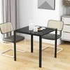 HOMCOM Valgomojo stalas Kvadratinis virtuvės stalas 4 asmenims, valgomojo stalas iš grūdinto stiklo, iki 80 kg svorio, skirtas virtuvei, valgomajam, 75 x 75 x 75 cm, juodas
